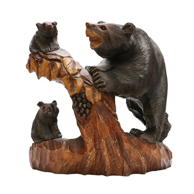 Lot 140 - A Japanese Ainu wood 'Kibori Kuma' bear sculpture, Hokkaido, 20th century