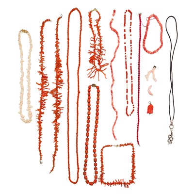 Lot 457 - A collection of coral jewellery