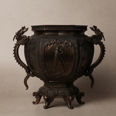 Lot 79 - A fine Japanese bronze vase by Miyao, Meiji period