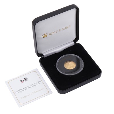 Lot 534 - Half Sovereign D Day 80th Anniversary Gold Proof Coin