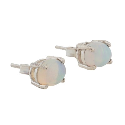 Lot 197 - A pair of opal stud earrings