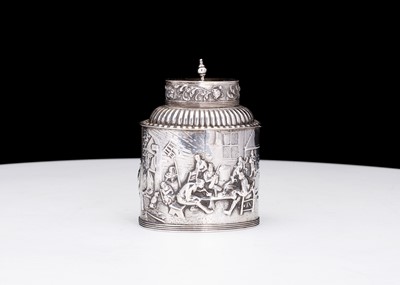 Lot 288 - A 19th century German antique silver tea caddy,...