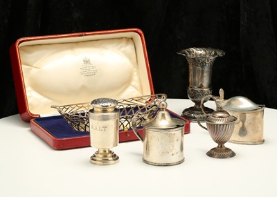 Lot 94 - A mixed group of antique sterling silver items,...
