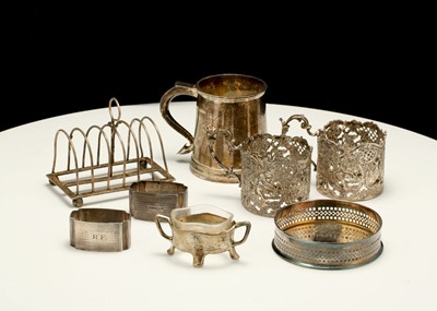 Lot 79 - A mixed group of antique silver items,...