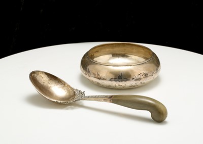 Lot 438b - A 20th century Iraqi unmarked silver bowl,...