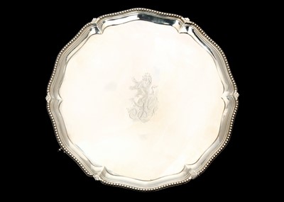 Lot 384 - A George III antique sterling silver salver,...
