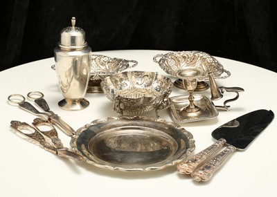 Lot 71 - A mixed group of antique sterling silver items,...