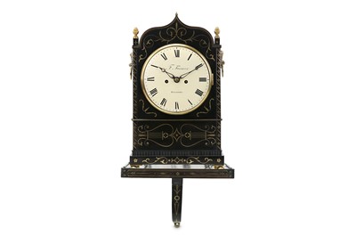 Lot 84 - A FINE REGENCY EBONISED AND BRASS INLAID FUSEE...