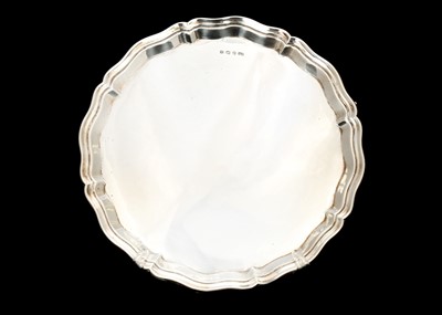 Lot 381 - A George V antique sterling silver salver,...