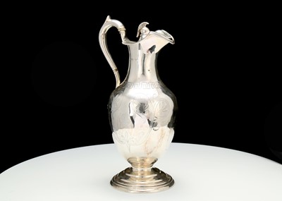 Lot 420 - A Victorian antique sterling silver claret jug,...