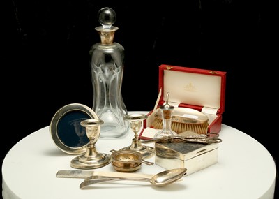 Lot 84 - A mixed group of antique sterling silver items...