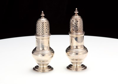 Lot 361 - A pair of George II antique sterling silver...