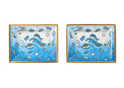Lot 389 - Two Patek Philippe 'Les Poissons' porcelain...