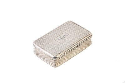 Lot 199 - A William IV antique sterling silver snuff box,...