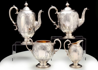 Lot 484 - A Victorian antique sterling silver four-piece...