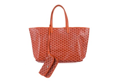 Lot 289 - Goyard orange St Louis Tote, painted canvas...