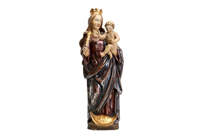Lot 57 - A RENAISSANCE STYLE CARVED WOOD, POLYCHROME...