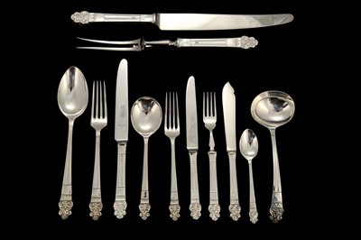 Lot 296 - An Elizabeth II silver cased canteen of...