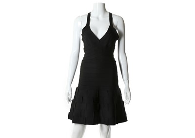 Lot 498 - Herve Leger black bandage dress, strapped back,...