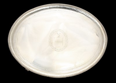 Lot 393 - A George III antique sterling silver salver,...