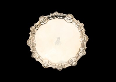 Lot 388 - A George III antique sterling silver waiter,...