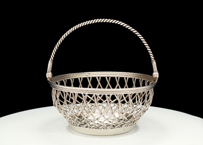 Lot 408 - A George III antique sterling silver basket,...