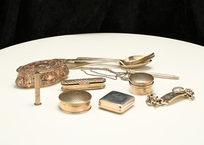 Lot 80 - A mixed group of antique sterling silver items,...