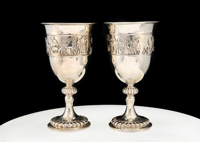 Lot 375 - A large pair of Victorian antique sterling...