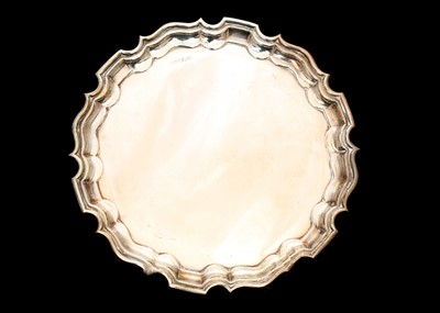 Lot 380 - A George V antique sterling silver salver,...