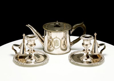 Lot 300a - A George IV pair of Old Sheffield Plate...