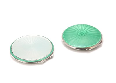 Lot 149 - Two George VI antique sterling silver enamel...
