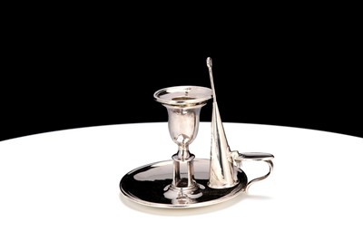 Lot 399 - A George III sterling silver chamberstick,...