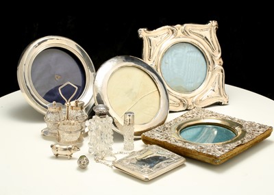 Lot 97 - A mixed group of antique sterling silver items,...