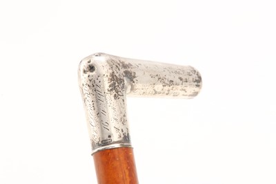 Lot 138 - A Chinese export silver-mounted walking cane,...