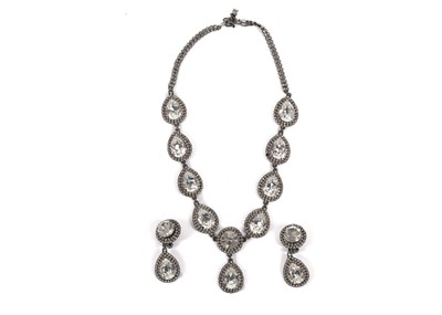 Lot 607 - Butler and Wilson tear drop diamante necklace...