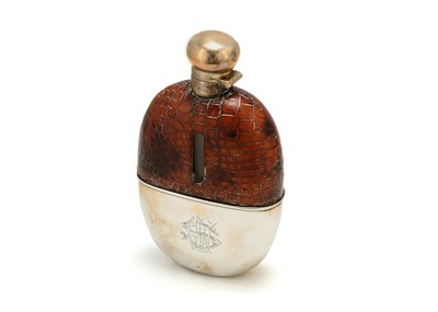Lot 136 - An Edwardian silver-mounted glass flask,...