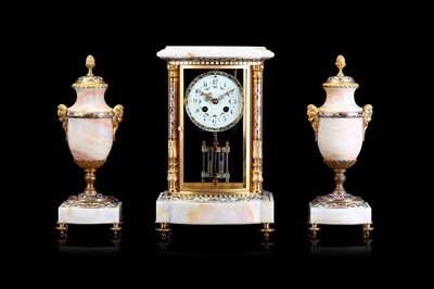 Lot 148 - A LATE 19TH CENTURY FRENCH ALGERIAN ONYX, GILT...