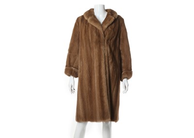 Lot 268 - Pastel mink coat, full length with turn up...