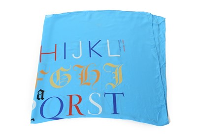 Lot 390 - Hermes large 'Litterature - Alphabet 2' silk...