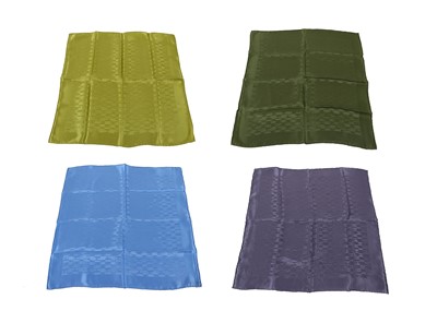 Lot 431 - Four Hermes 'H' silk squares, in shades of...