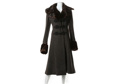 Lot 347 - Ralph Lauren brown wool coat, herringbone...