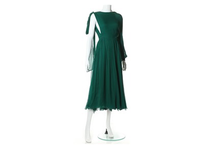 Lot 437 - Gucci emerald green silk crepe a-symmetrical...