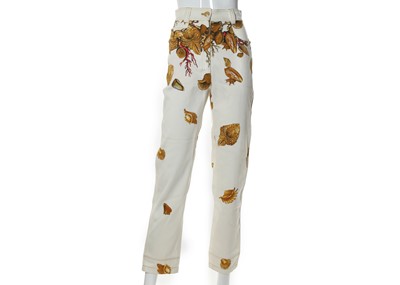 Lot 558 - Gianni Versace seashell trousers, 1990s, white...