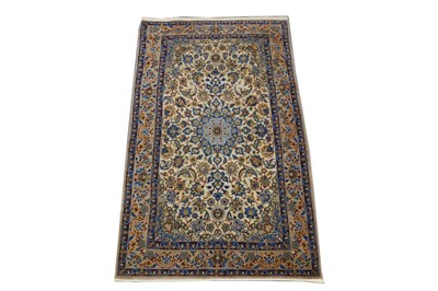 Lot 61 - A PART SILK ISFAHAN RUG, WEST PERSIA, CIRCA...