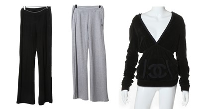 Lot 562 - Chanel lounge wear, to include a black velour...