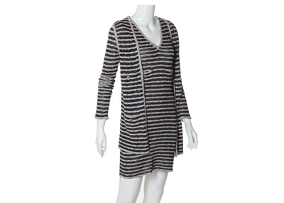 Lot 546 - Chanel multi-colour striped dress and matching...