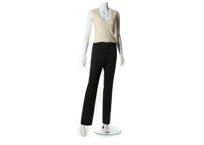 Lot 551 - Chanel cream cashmere top and black wool...