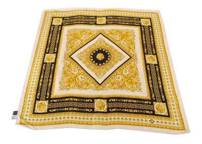 Lot 618 - Versace Atelier black, gold, and cream silk...