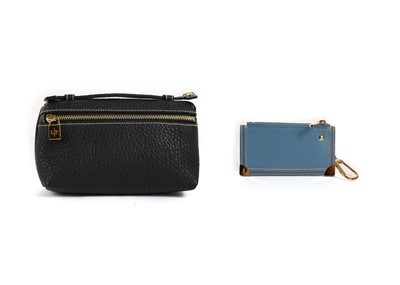 Lot 386 - Louis Vuitton blue Suhali leather key pouch,...