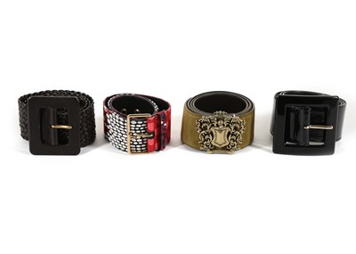 Lot 372 - Four Yves Saint Laurent belts, of various...